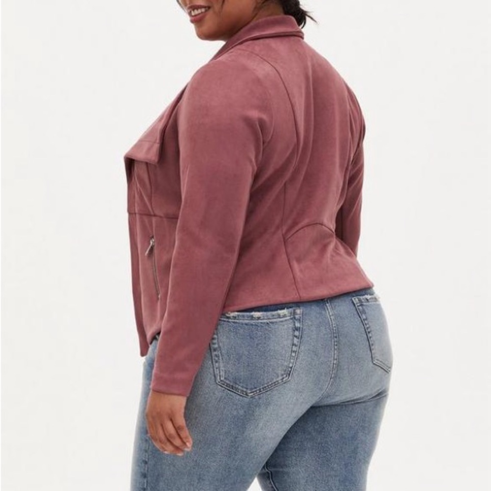 Torrid Faux Suede Peplum Mauve Jacket - Picture 3 of 12
